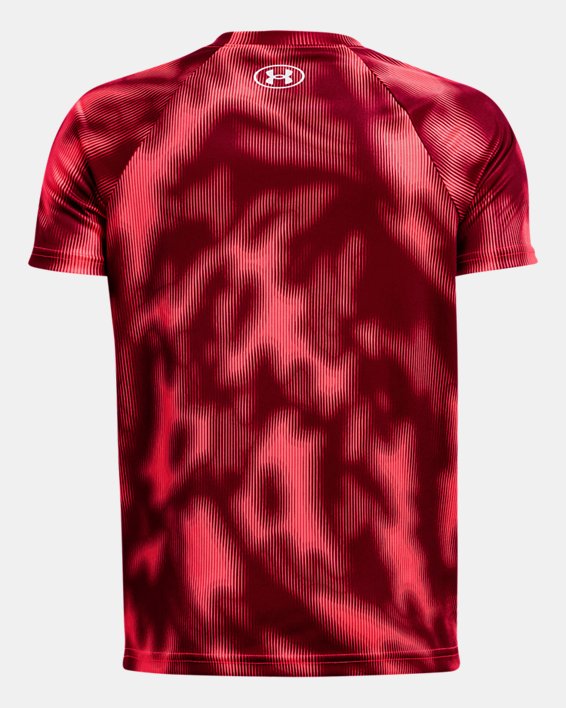 Boys' UA Tech™ Big Logo Printed Short Sleeve in Red image number 1